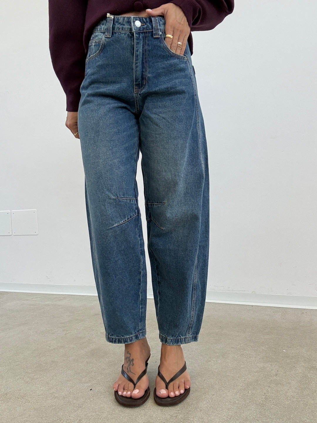 DENIM BARREL REGULAR MIDBLUE