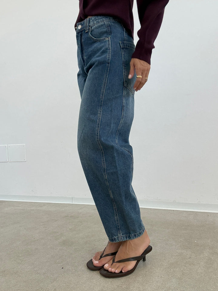 DENIM BARREL REGULAR MIDBLUE