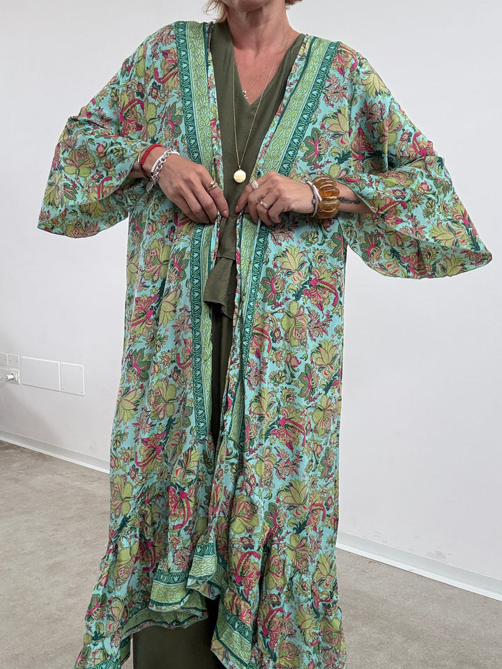 KIMONO BALZA MATCHA/ACQUA