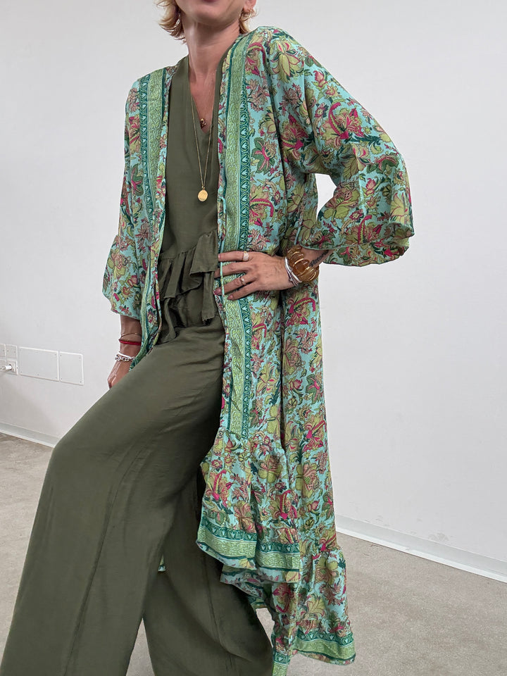 KIMONO BALZA MATCHA/ACQUA