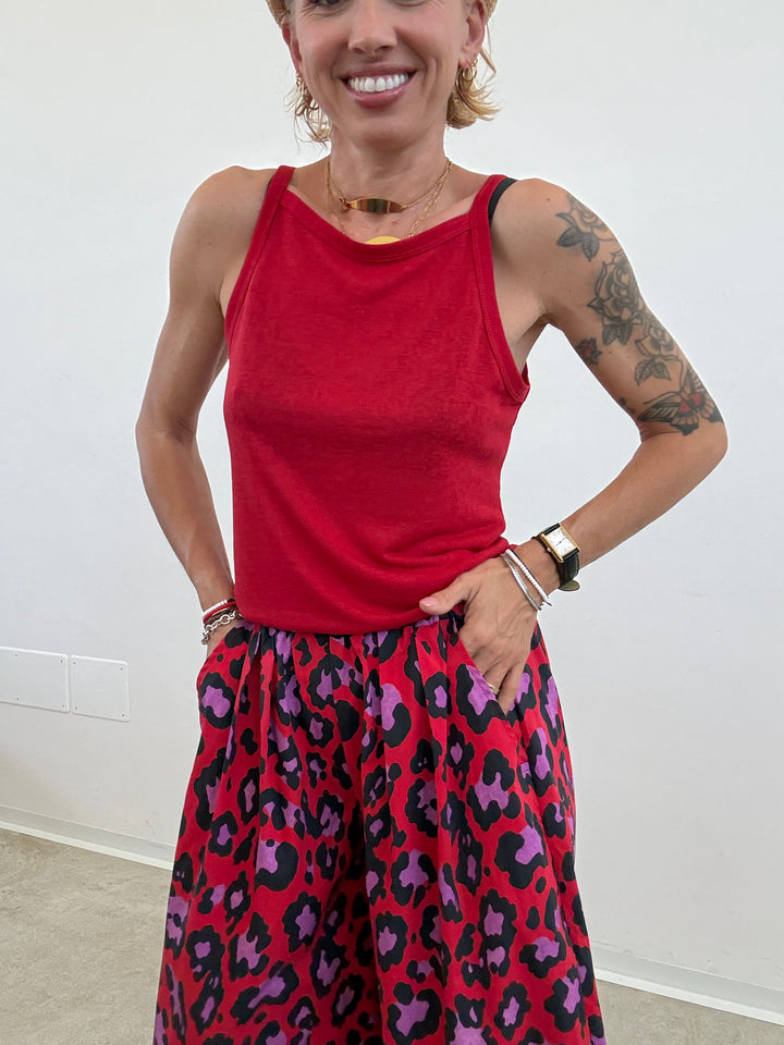 PANTALONE OLIMPIA MACU ROSSO/VIOLA