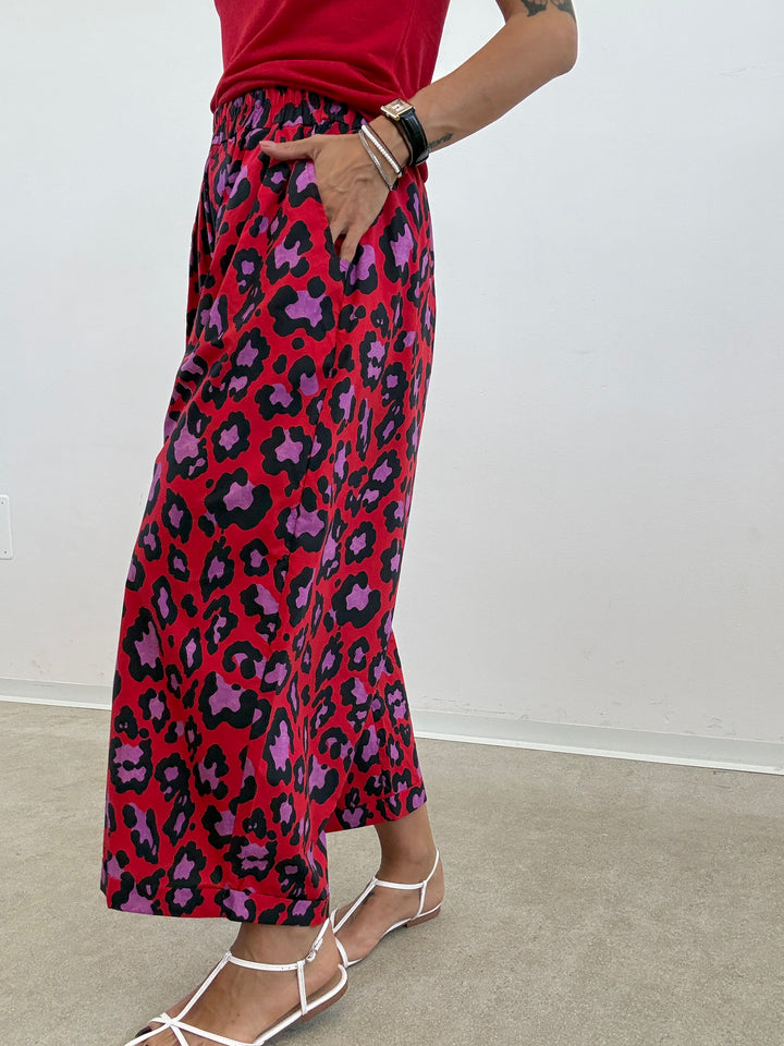 PANTALONE OLIMPIA MACU ROSSO/VIOLA