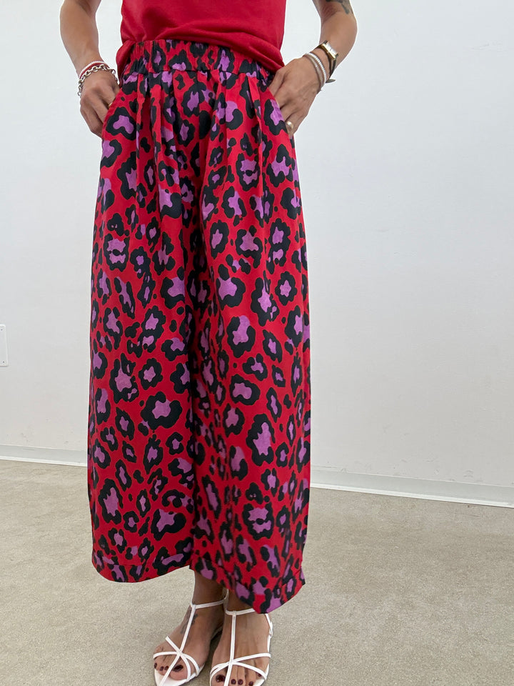 PANTALONE OLIMPIA MACU ROSSO/VIOLA