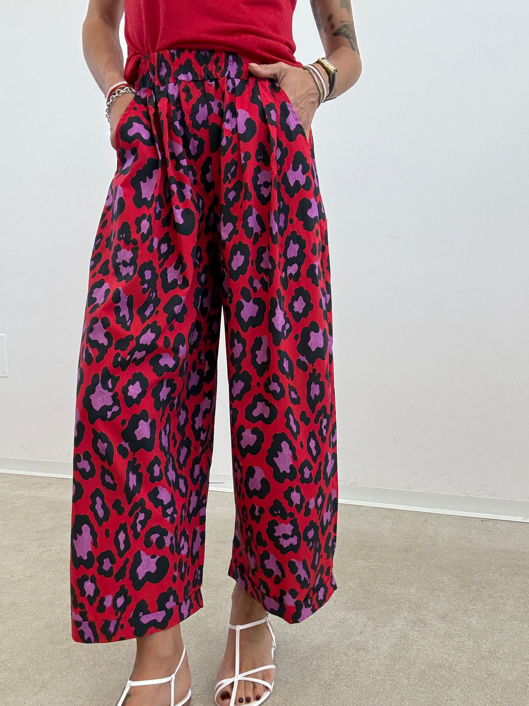 PANTALONE OLIMPIA MACU ROSSO/VIOLA