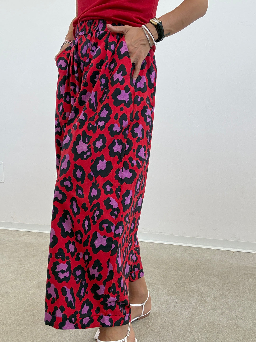 PANTALONE OLIMPIA MACU ROSSO/VIOLA