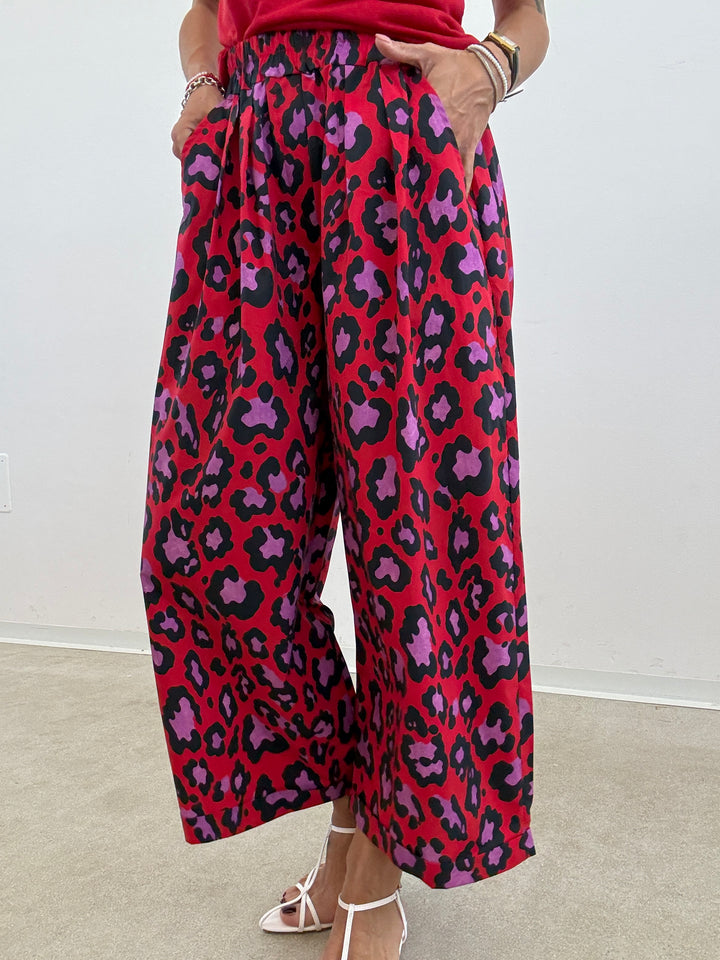 PANTALONE OLIMPIA MACU ROSSO/VIOLA