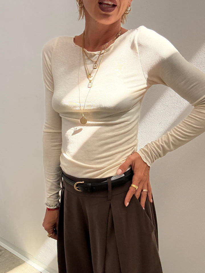 TSHIRT ARRICCIATA LIGHTBEIGE