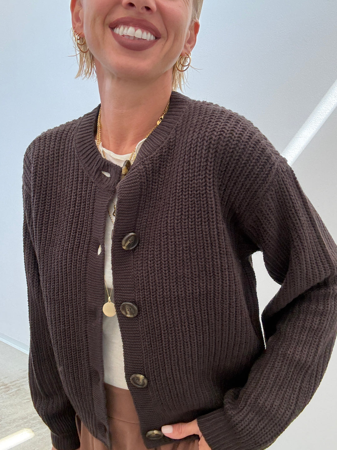CARDIGAN LEA CIOCCOLATO