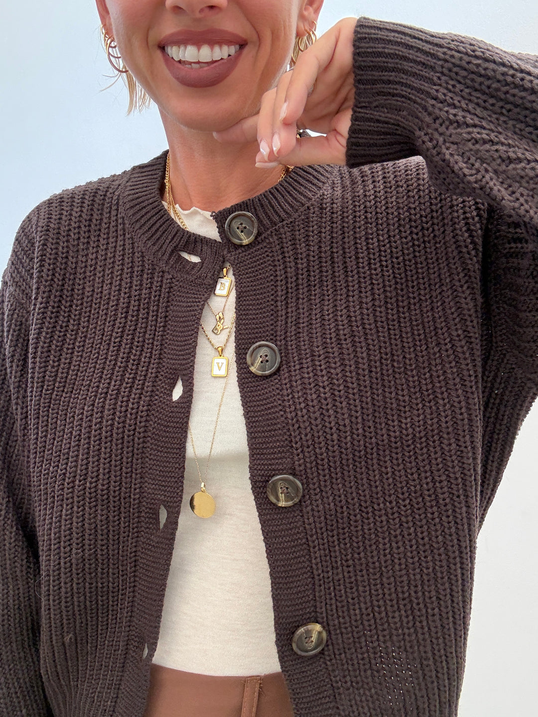 CARDIGAN LEA CIOCCOLATO