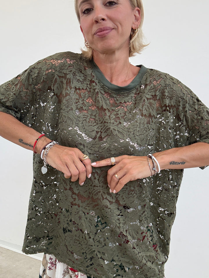 TSHIRT PIZZO VERDE MILI