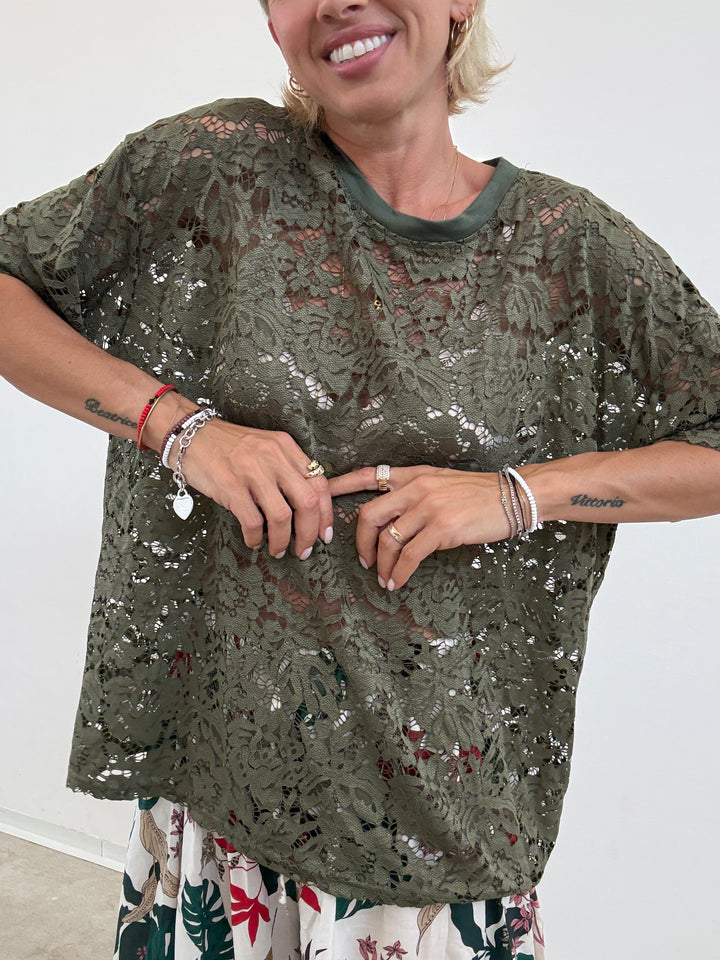 TSHIRT PIZZO VERDE MILI