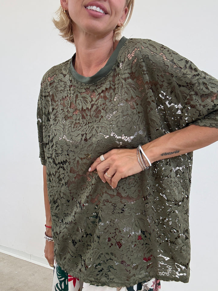 TSHIRT PIZZO VERDE MILI