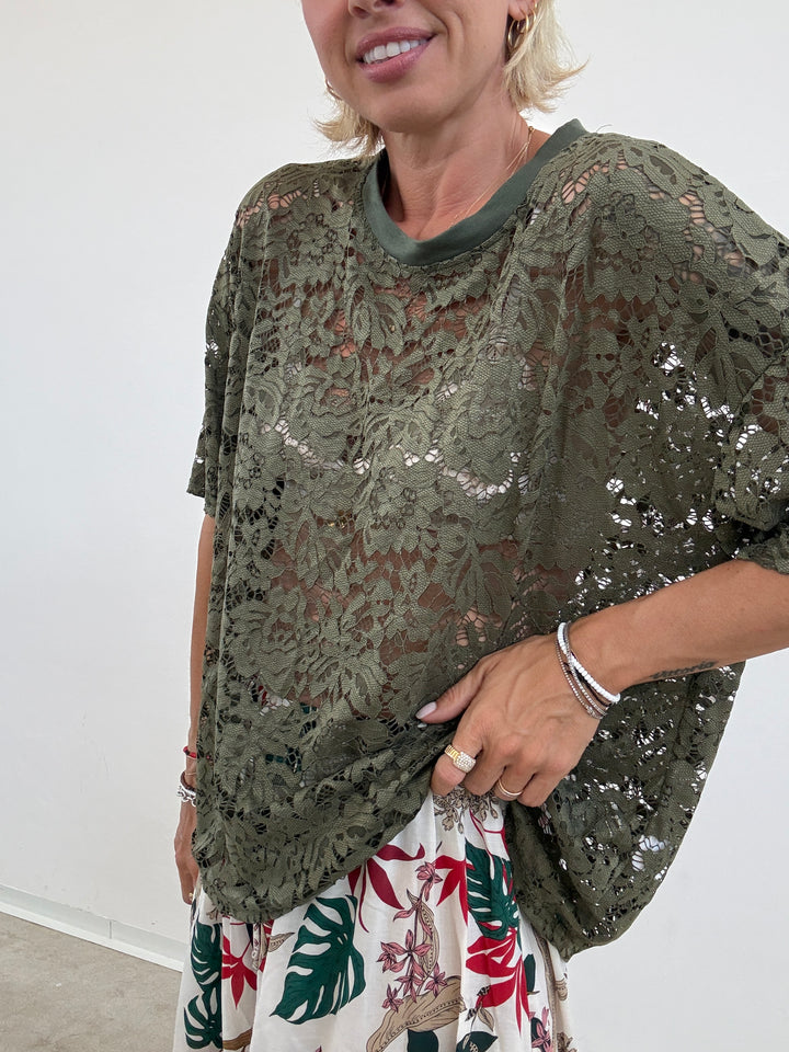 TSHIRT PIZZO VERDE MILI