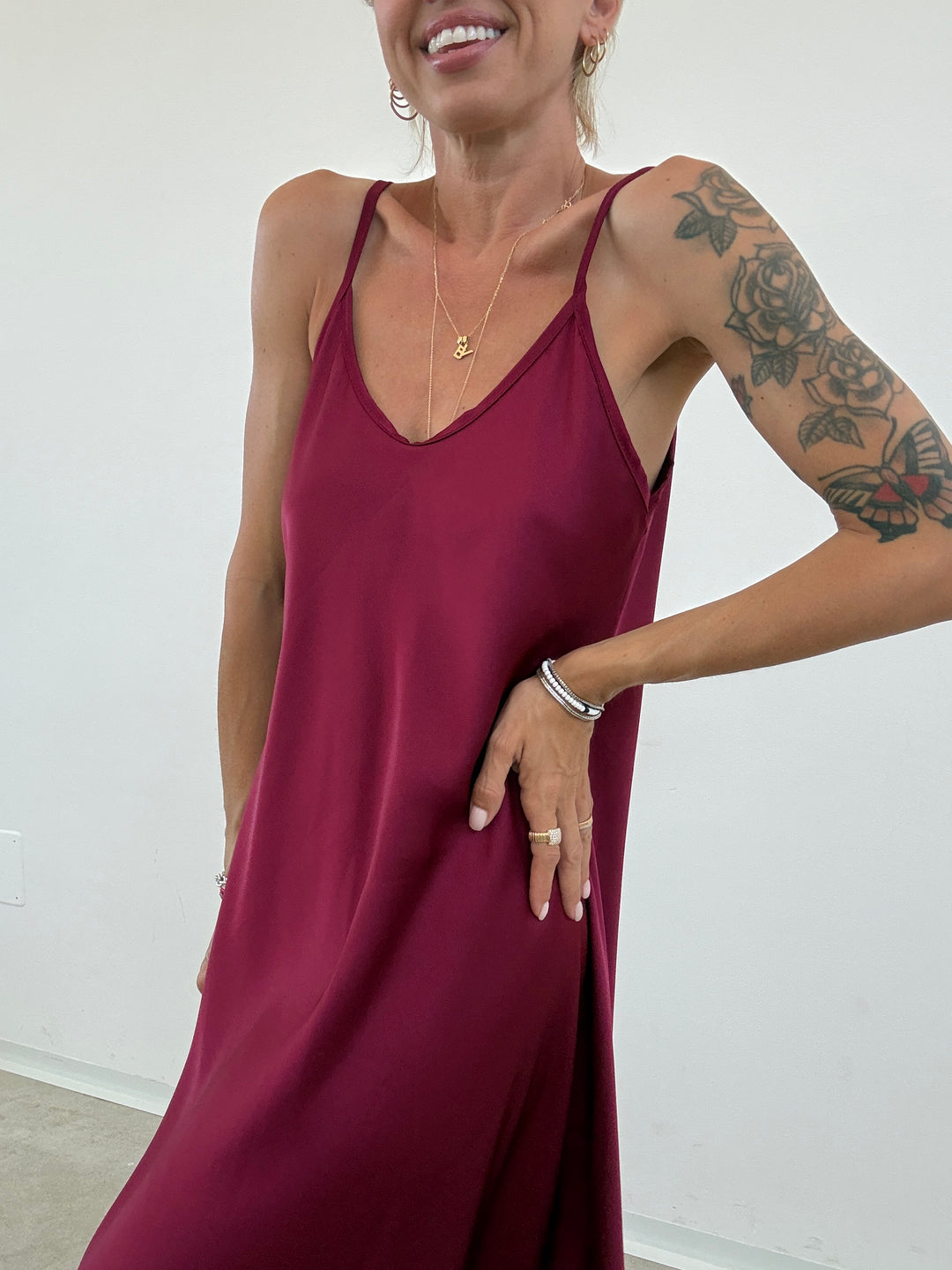ABITO LINGERIE SATIN LAMPONE