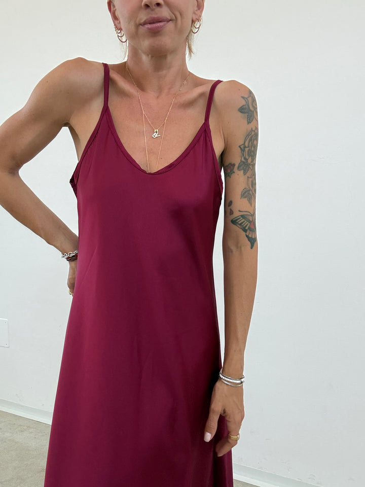 ABITO LINGERIE SATIN LAMPONE