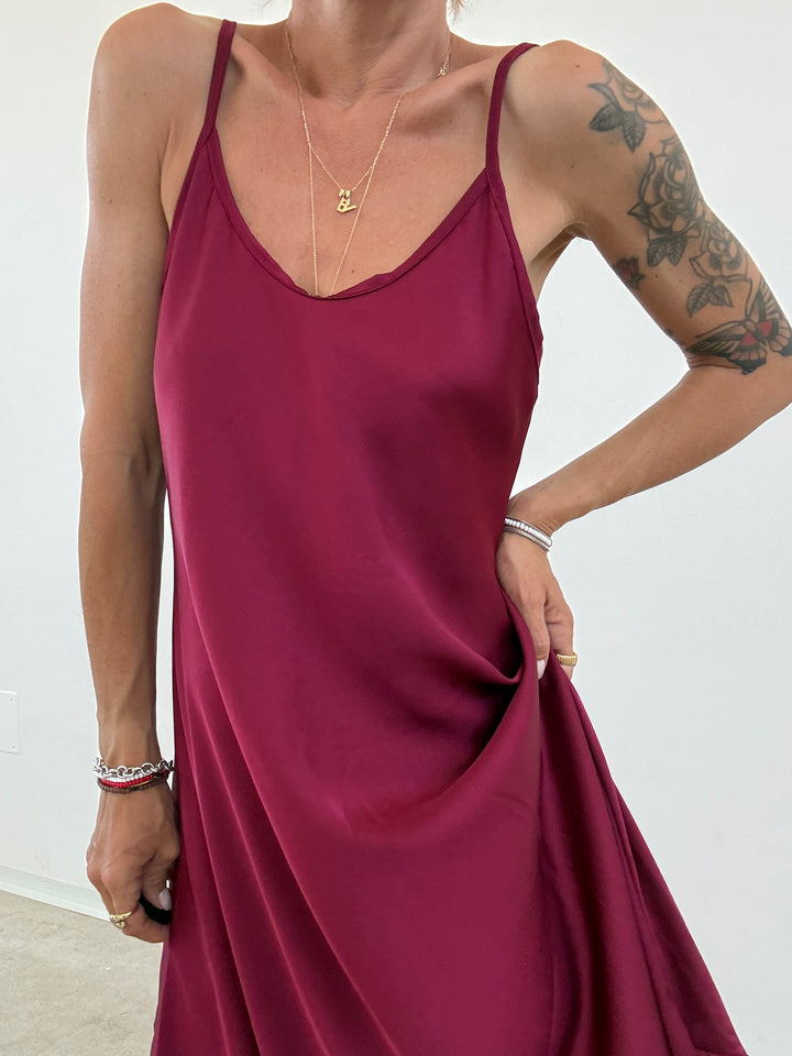 ABITO LINGERIE SATIN LAMPONE