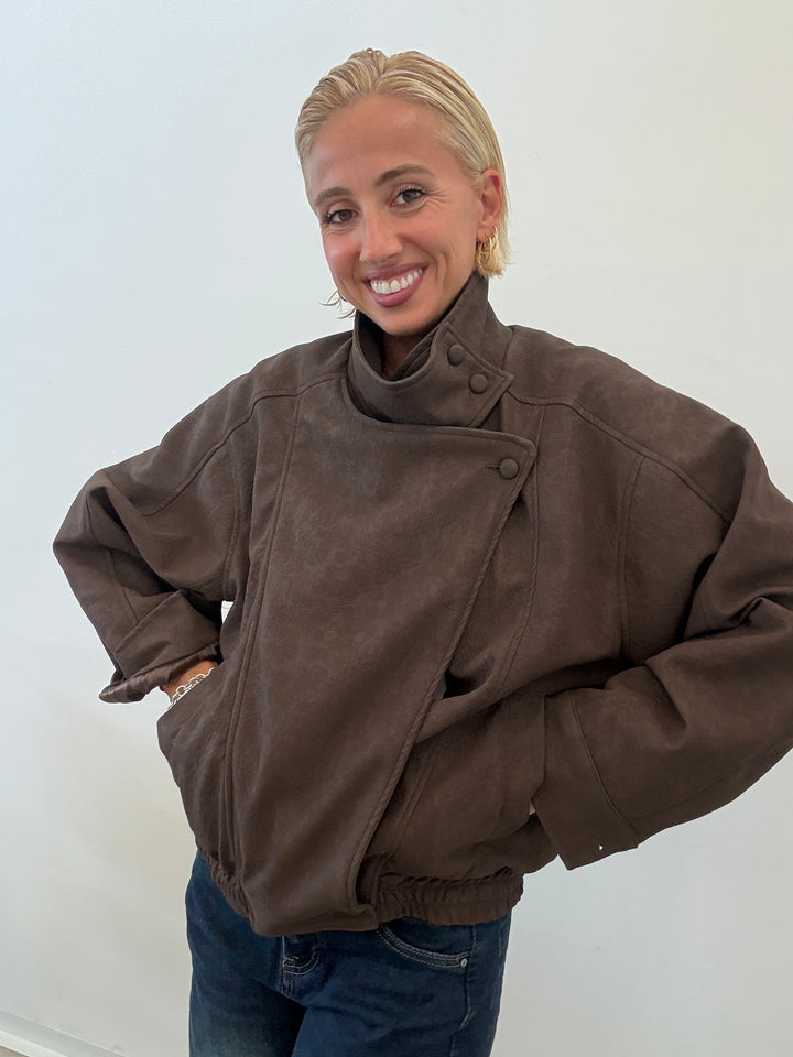 BOMBER SUEDE MARRONE