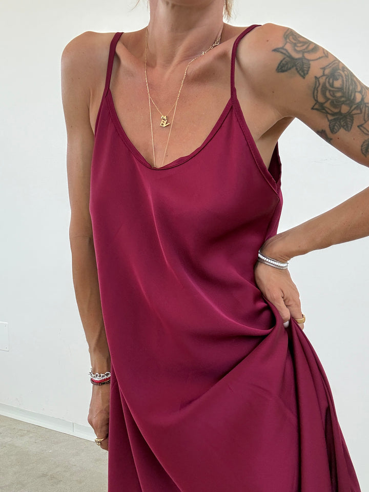 ABITO LINGERIE SATIN LAMPONE