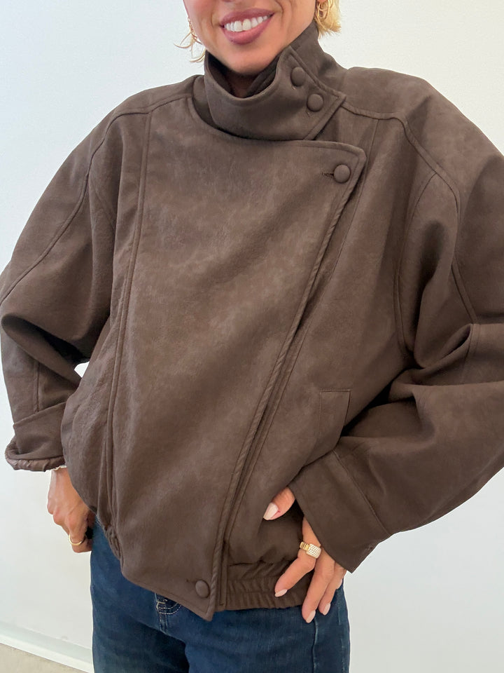 BOMBER SUEDE MARRONE