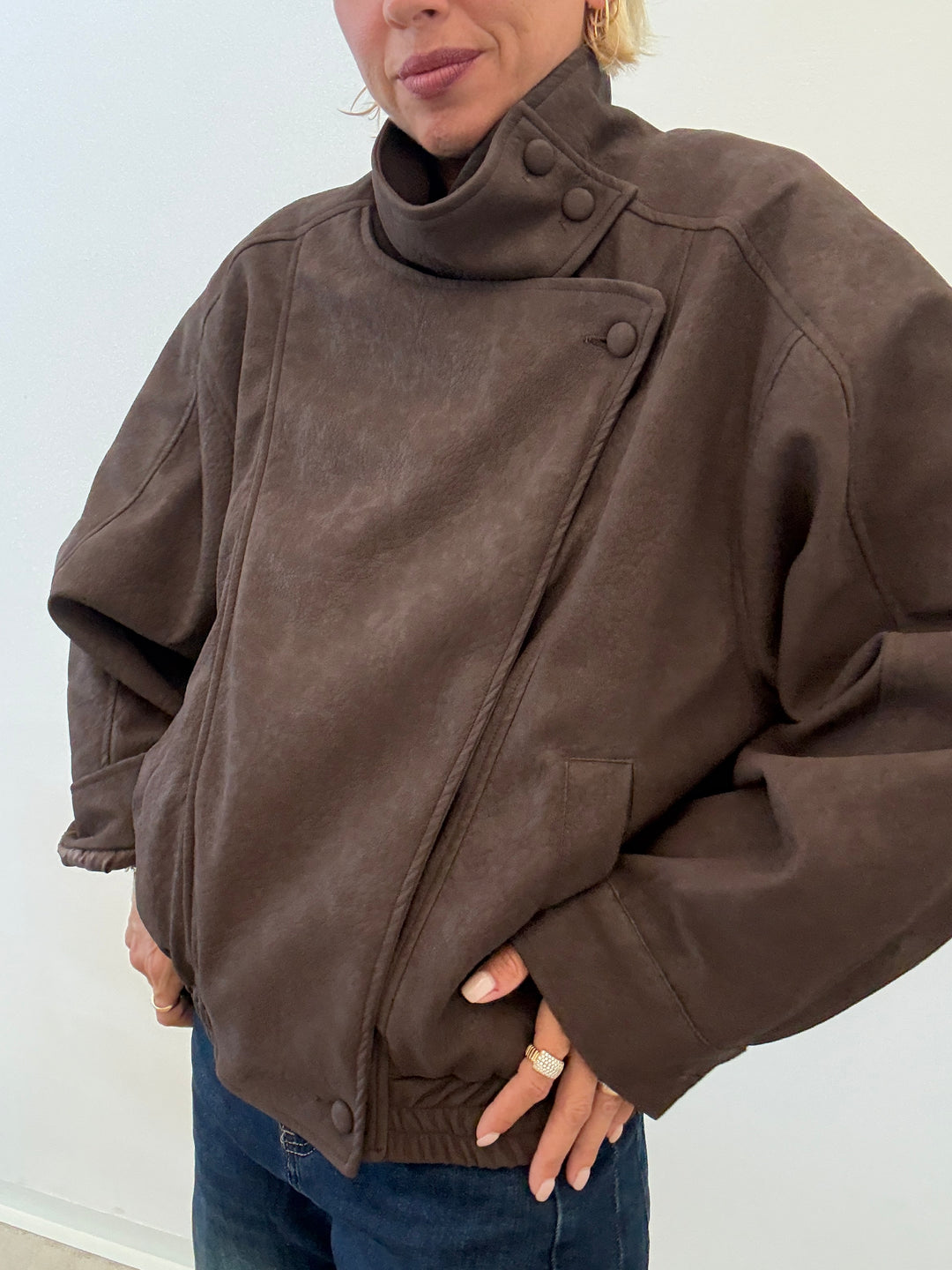 BOMBER SUEDE MARRONE