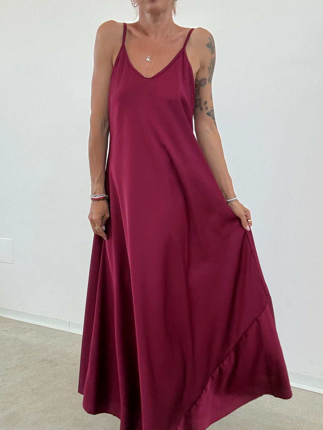 ABITO LINGERIE SATIN LAMPONE