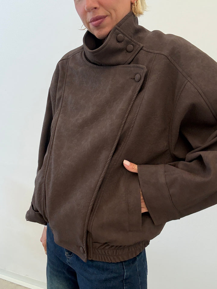BOMBER SUEDE MARRONE