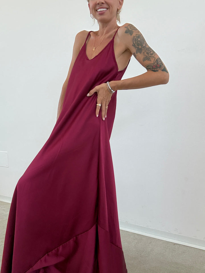 ABITO LINGERIE SATIN LAMPONE