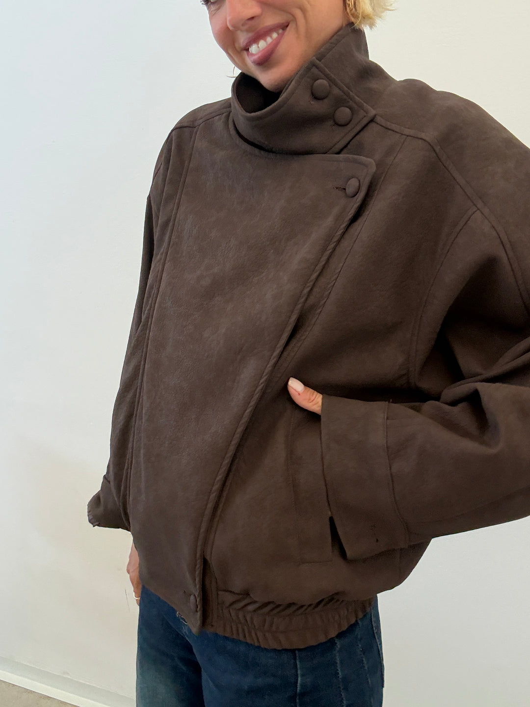 BOMBER SUEDE MARRONE