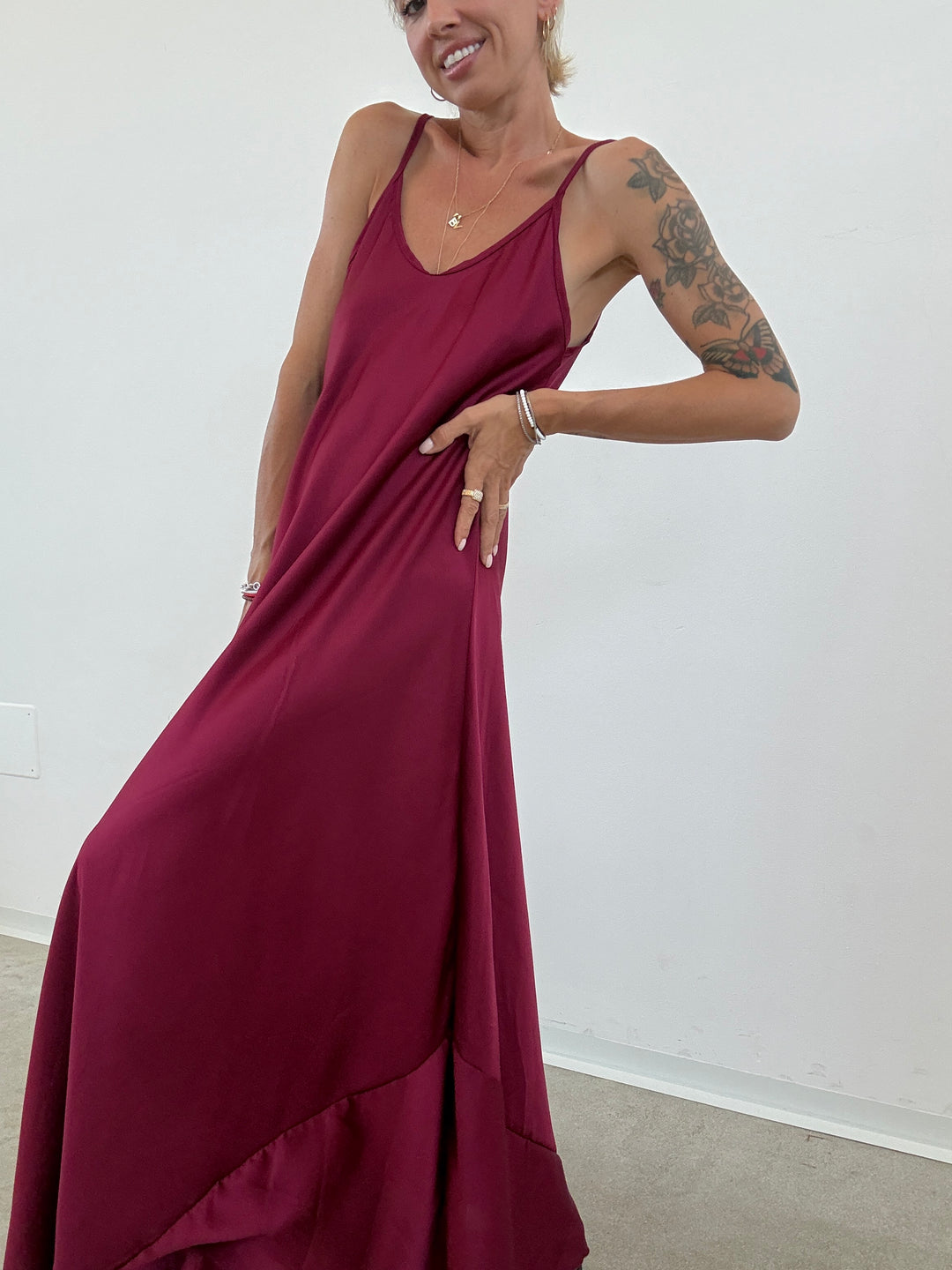 ABITO LINGERIE SATIN LAMPONE