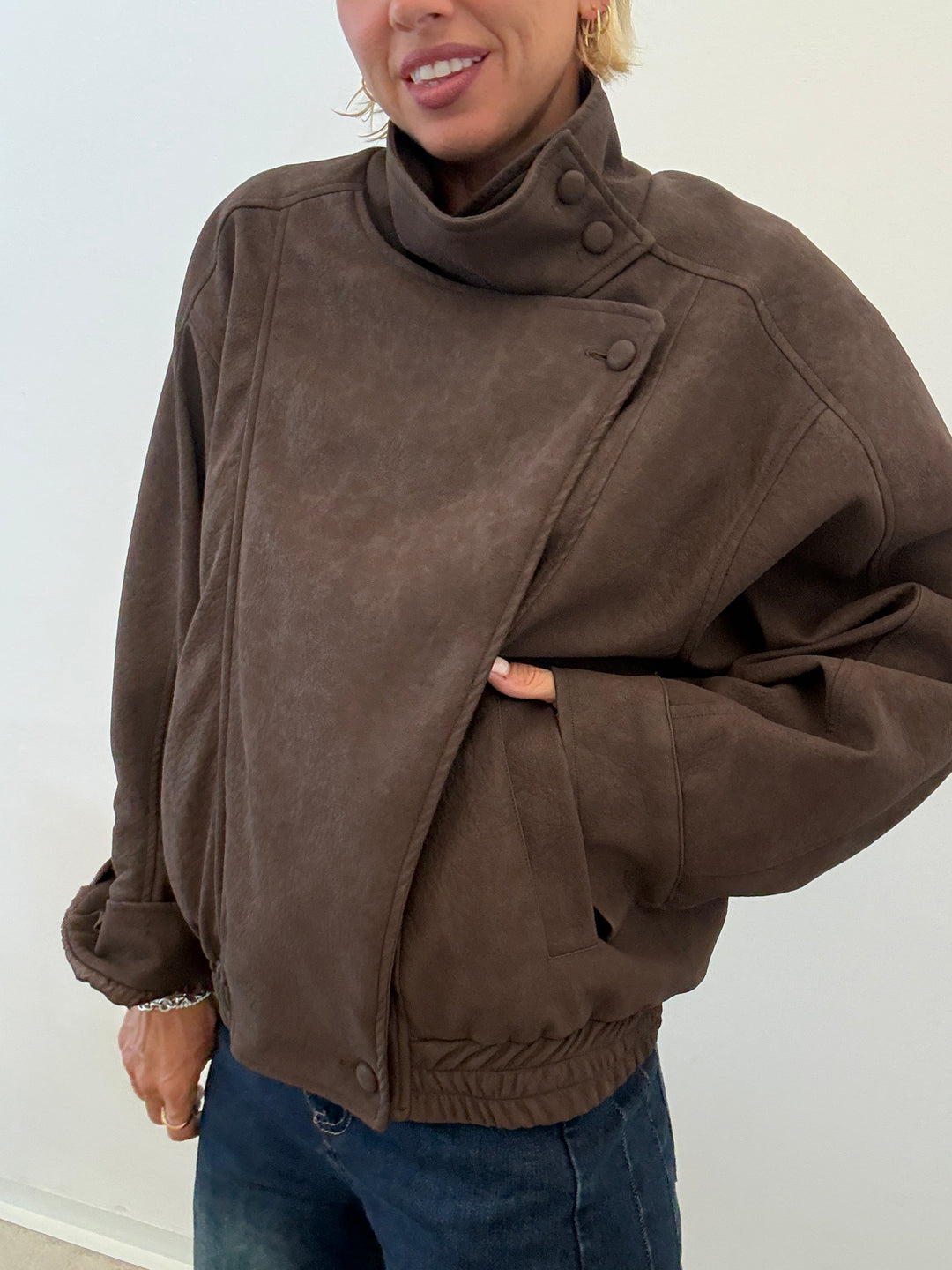 BOMBER SUEDE MARRONE