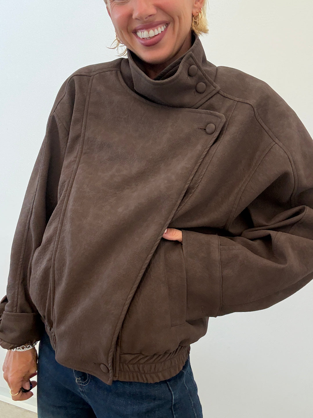 BOMBER SUEDE MARRONE