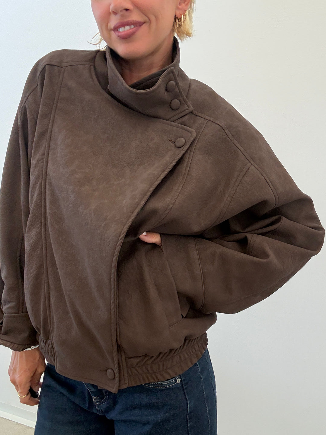 BOMBER SUEDE MARRONE