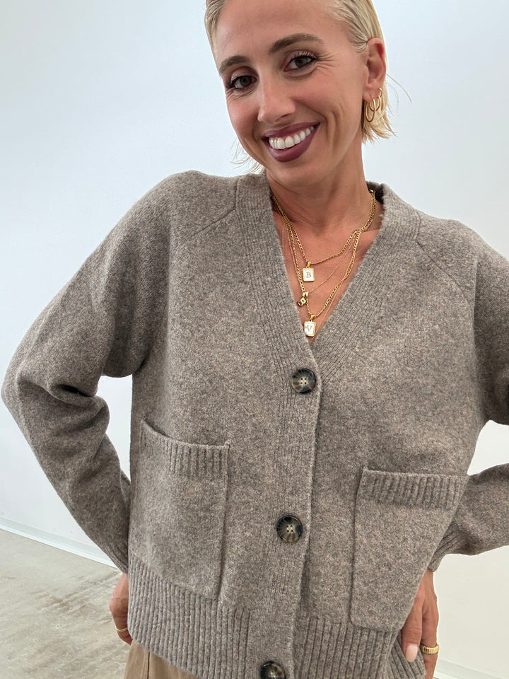 CARDIGAN GEMMA TAUPE