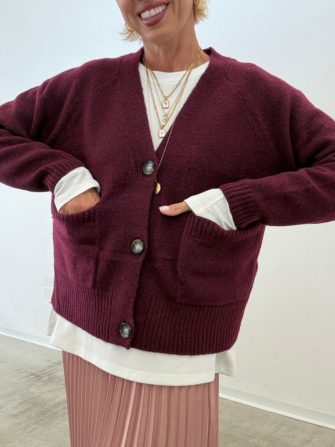 CARDIGAN GEMMA VINO