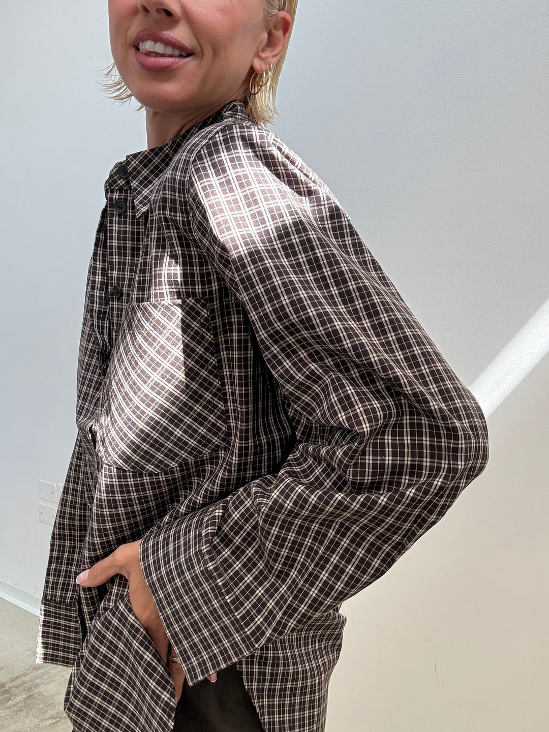 CAMICIA SPALLINA CHECK MARRONE
