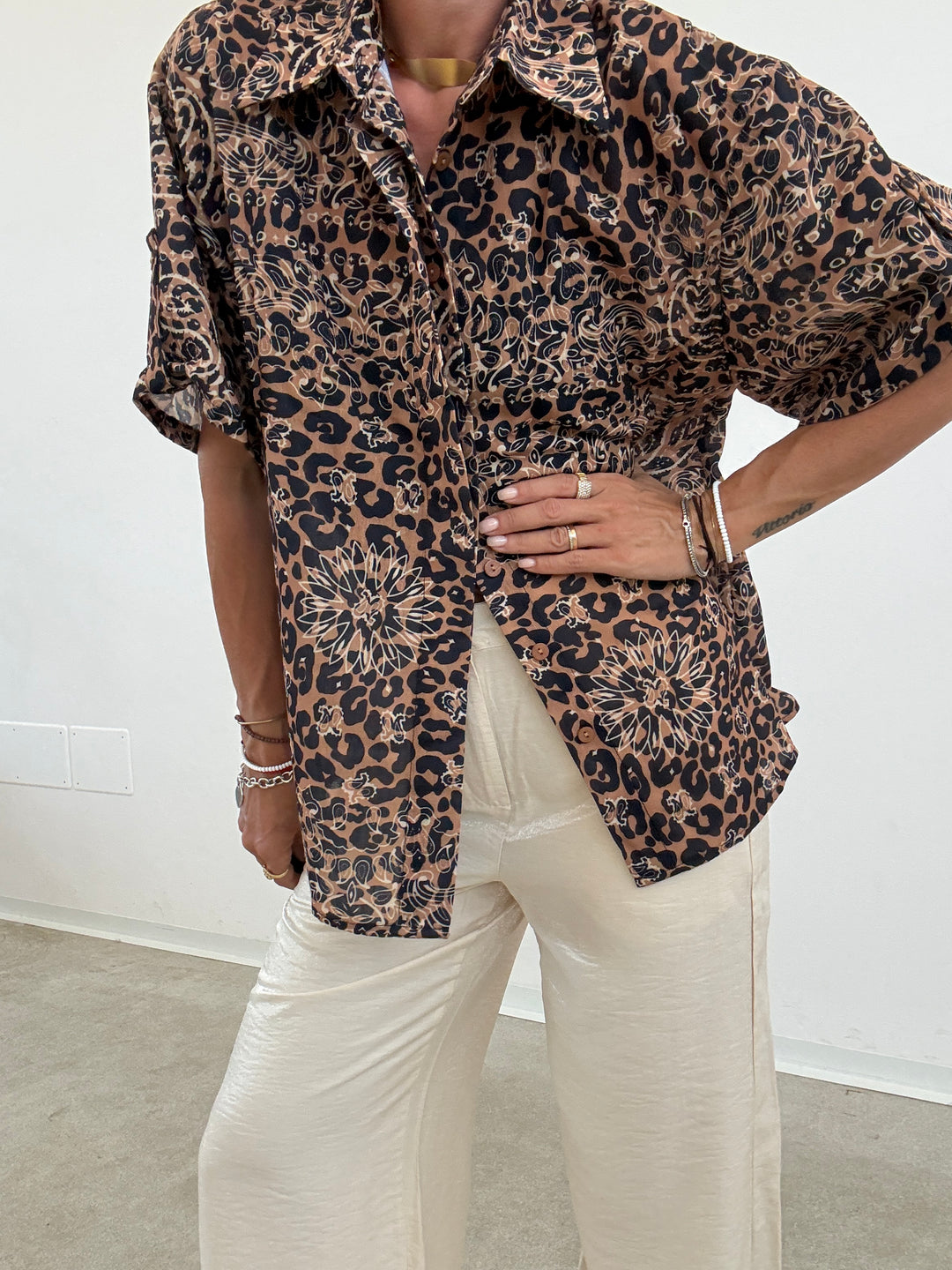 CAMICIA MACULATA CAMEL