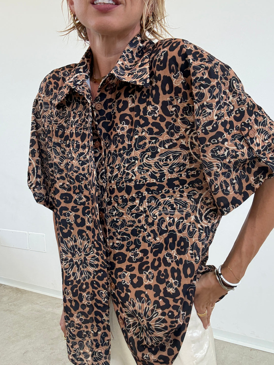 CAMICIA MACULATA CAMEL