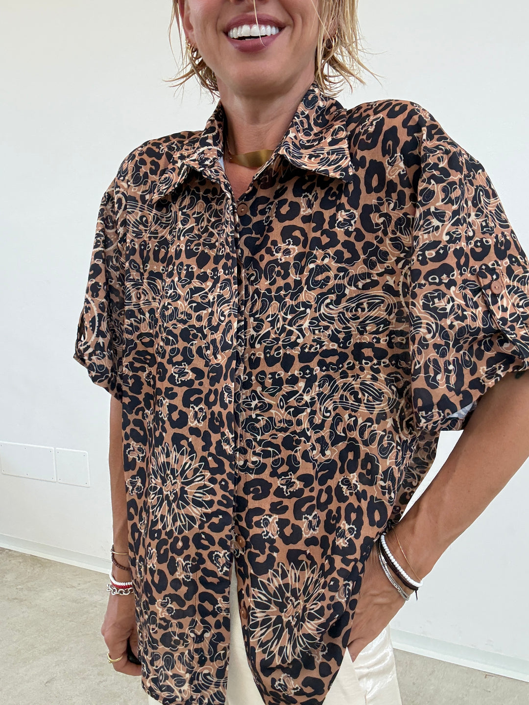 CAMICIA MACULATA CAMEL