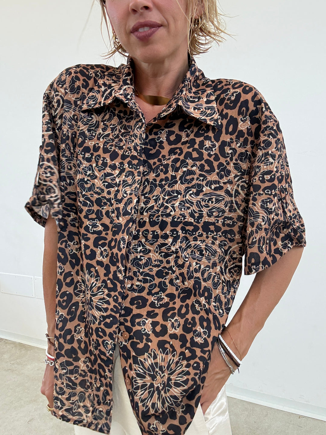 CAMICIA MACULATA CAMEL