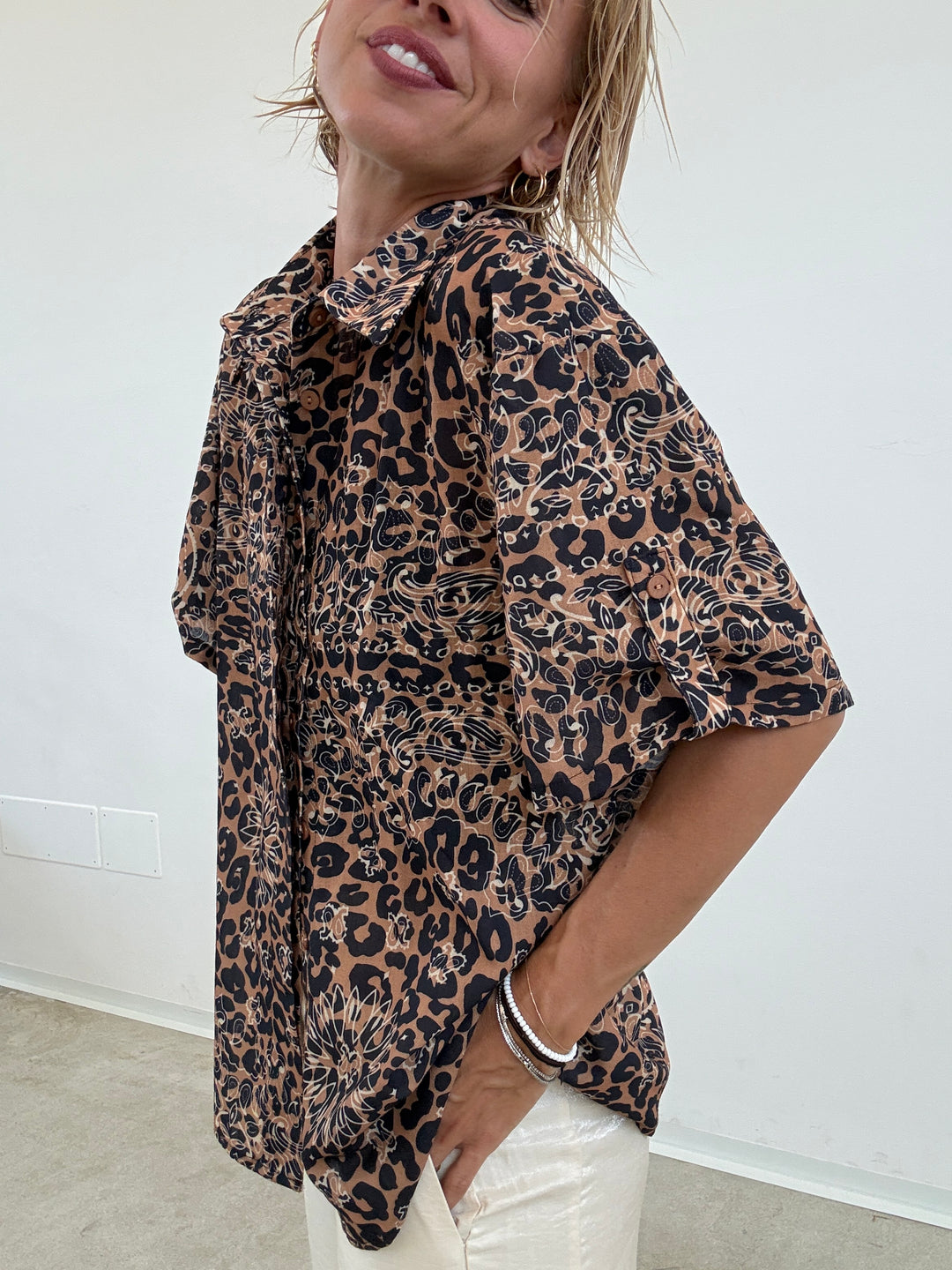 CAMICIA MACULATA CAMEL