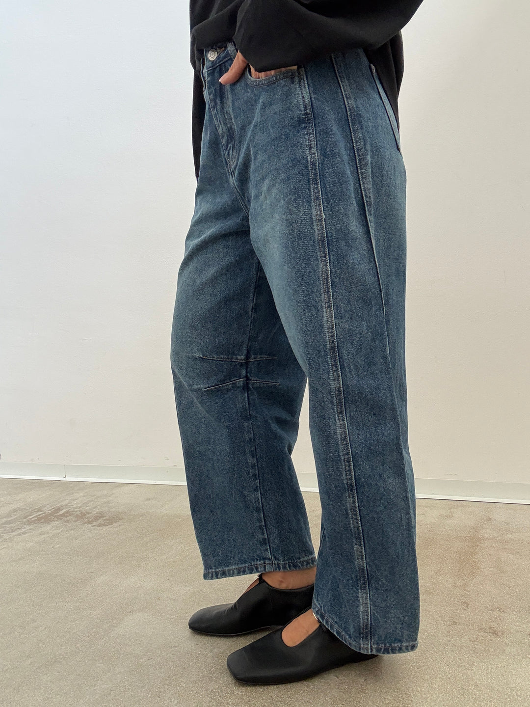 DENIM JOANA BARREL MIDBLUE