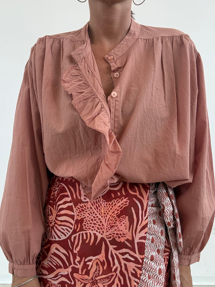 CAMICIA MUSSOLA OLD ROSE ROUCHES