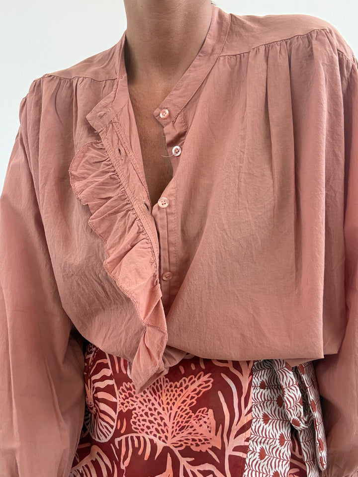 CAMICIA MUSSOLA OLD ROSE ROUCHES