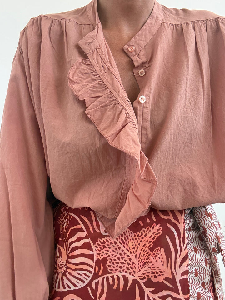 CAMICIA MUSSOLA OLD ROSE ROUCHES