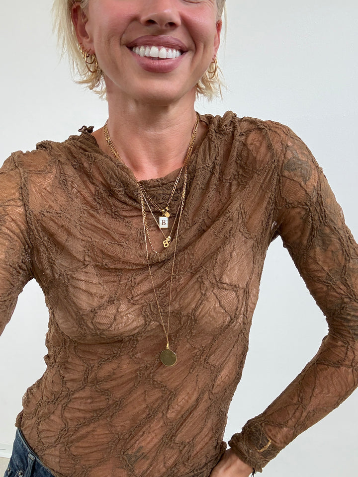 MAGLIA PIZZO TOFFEE