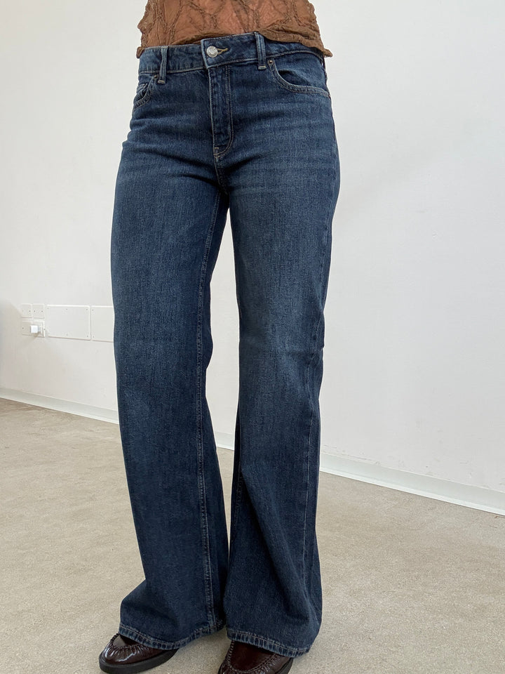 DENIM ROMA FLARED BLU