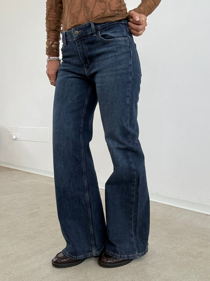 DENIM ROMA FLARED BLU