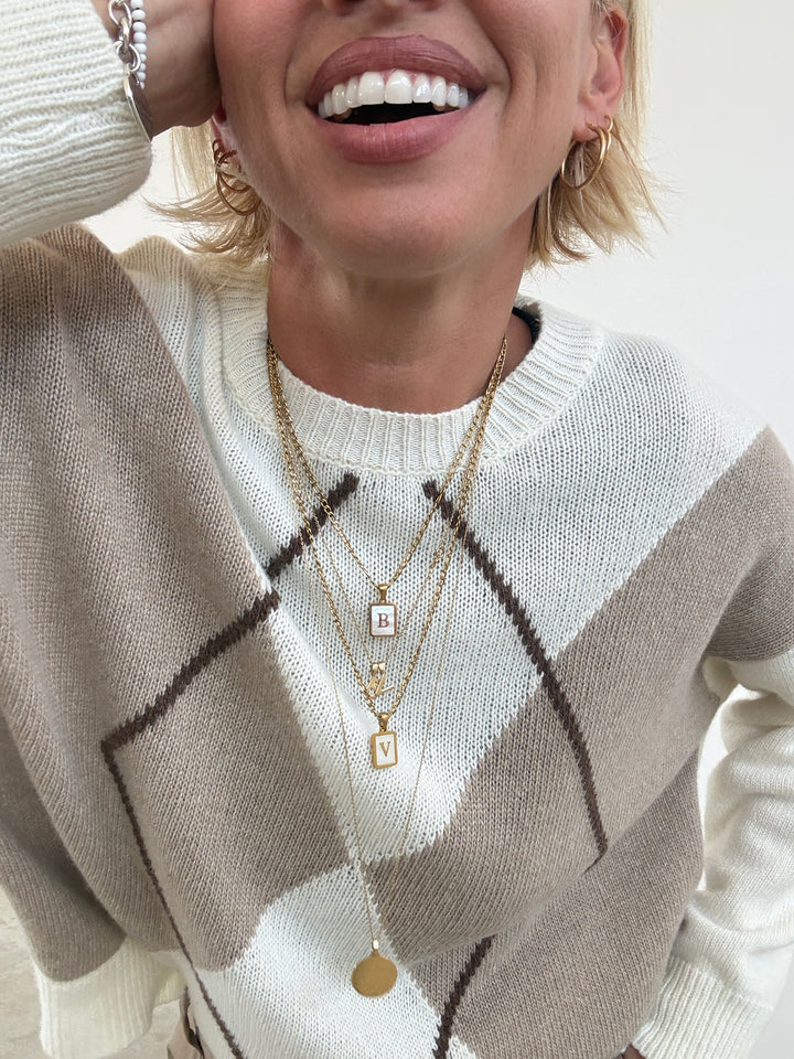 PULL ROMBI PANNA/TAUPE