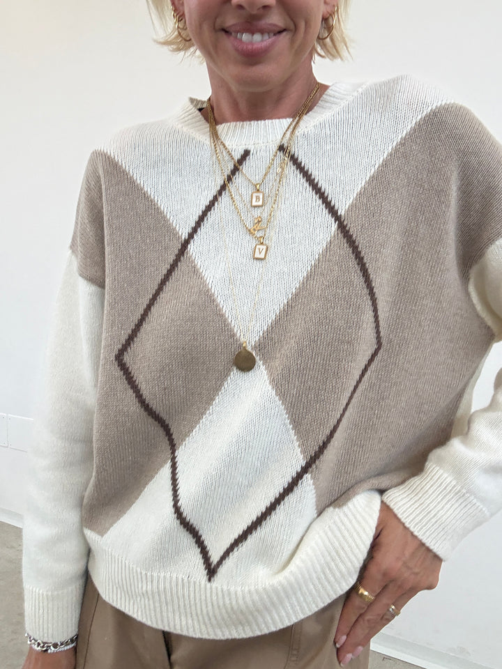 PULL ROMBI PANNA/TAUPE