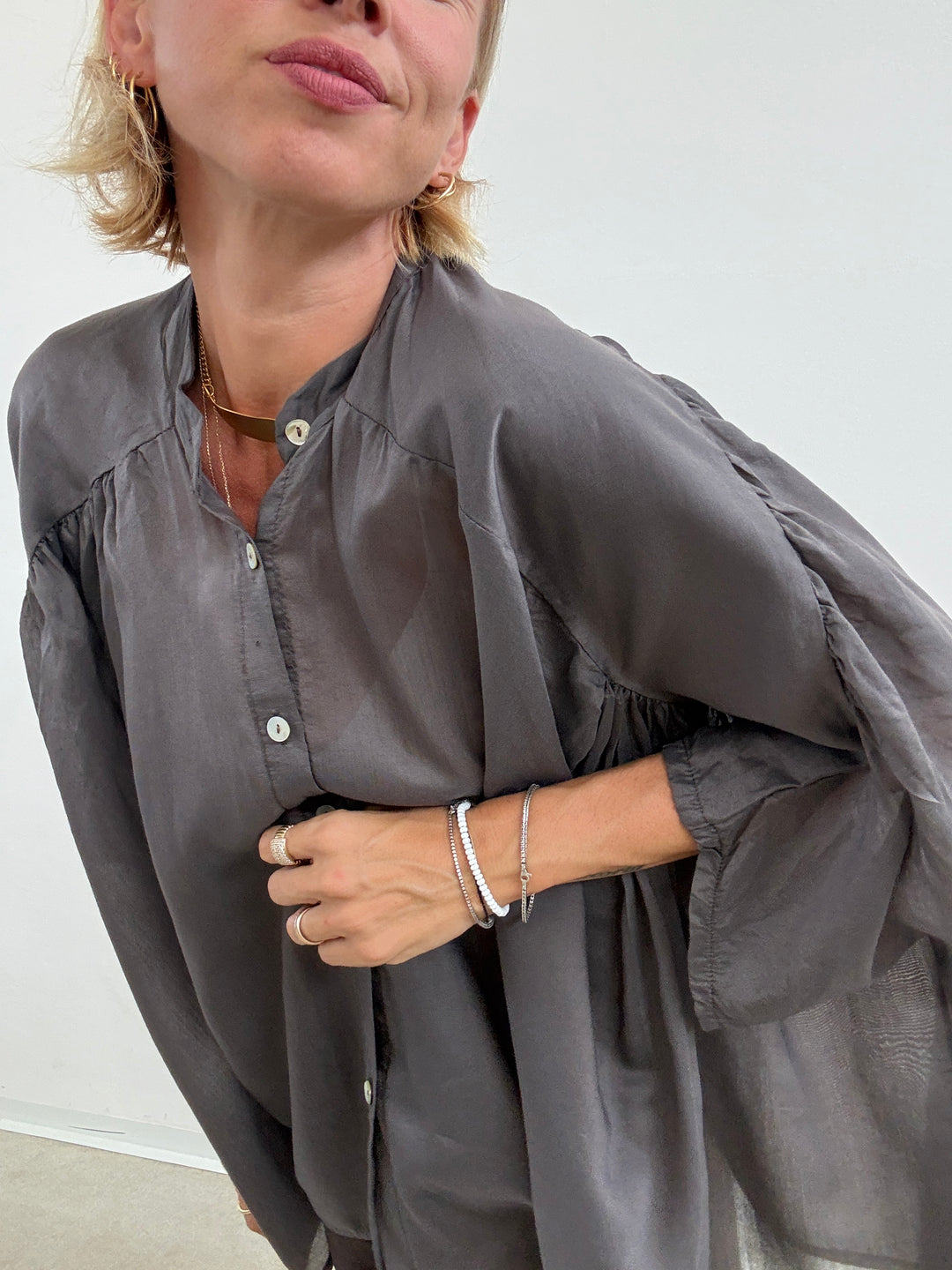 CAMICIA SCATOLA ORGANZA CACAO